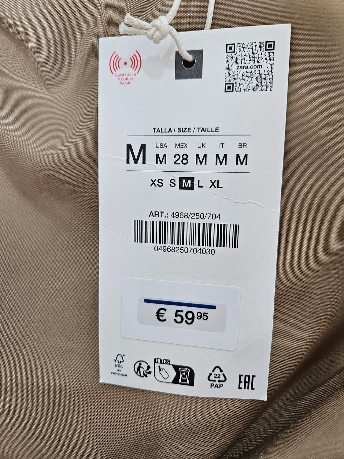 택O 미착용 정품 자라 ZARA 토글 퍼 자켓 4968/250/704 상품이미지4