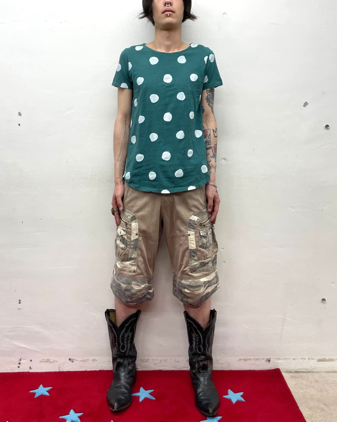 White Dot Green T-Shirt 상품이미지3