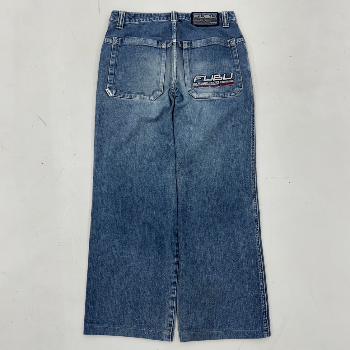 FUBU 후부 올드스쿨 힙합 와이드 워싱 데님팬츠 상품이미지3
