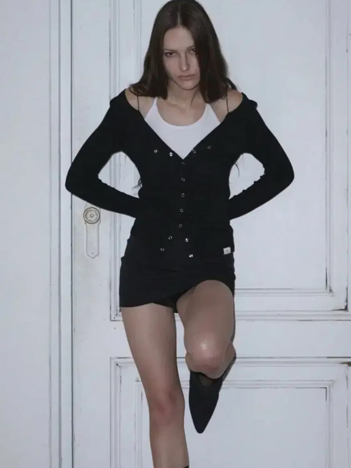 inegi 이네기 스트랩 워머 가디건 롱슬리브 티 상품이미지2