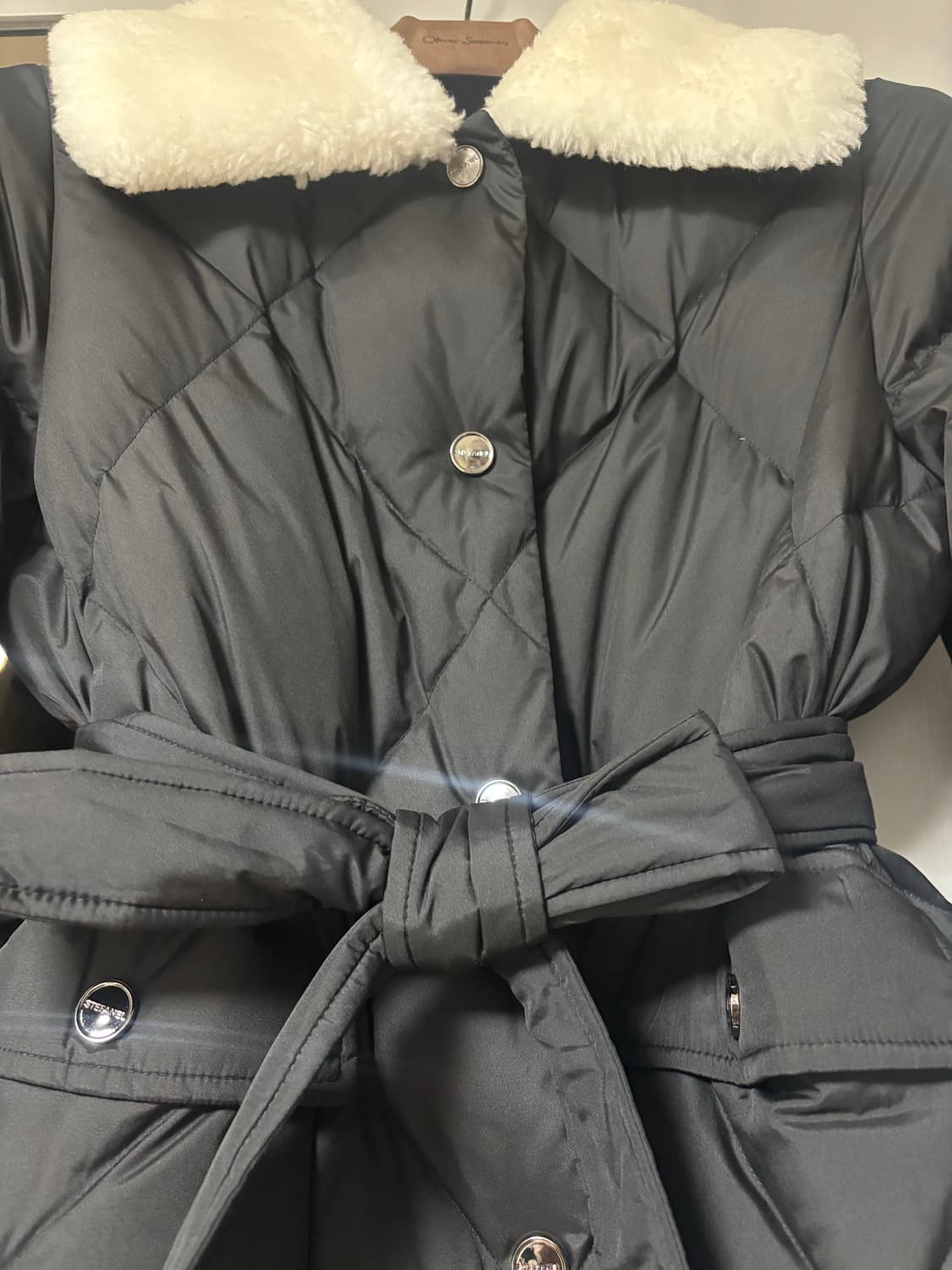 스테파넬 양모 울카라 구스다운 롱패딩 퍼 카라 상품이미지4