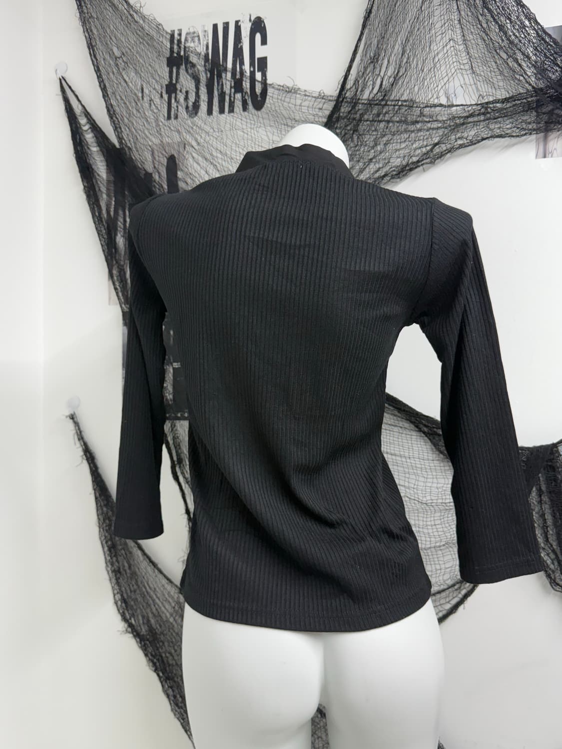 Necktie lace detail quarter-sleeve 상품이미지5