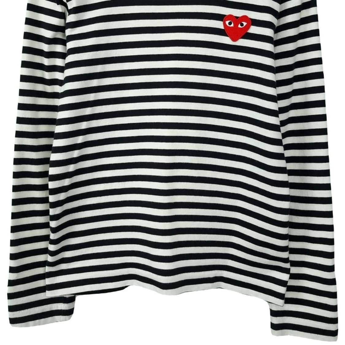 [꼼데가르송] 레드 와펜 스트라이프 롱슬리브 긴팔티 P01608 상품이미지5