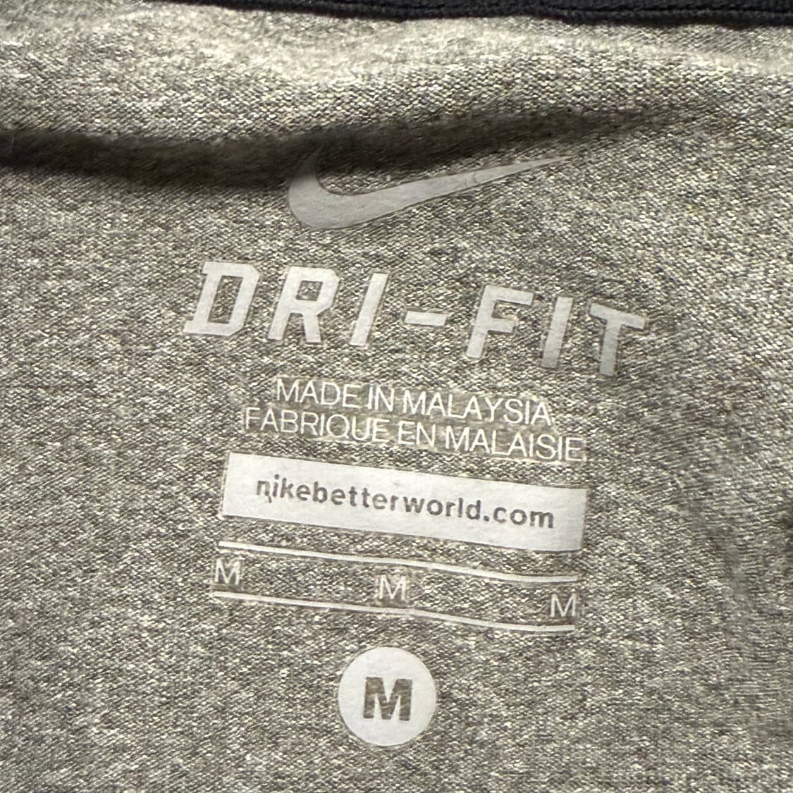 [정품/M] 나이키 드라이핏 회색 긴팔 집업티 b17 상품이미지5