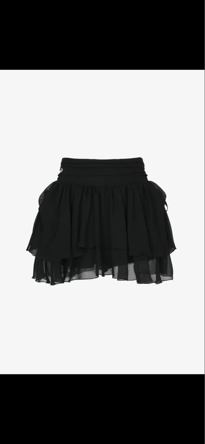 [S] 페인오어플레져 매그놀리아 프릴 스커트 블랙 상품이미지2