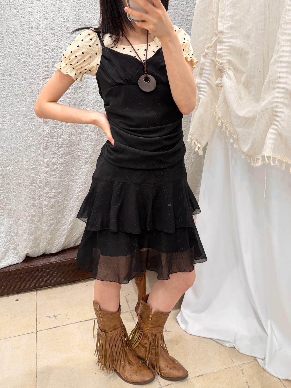 heart dot crop top 상품이미지3