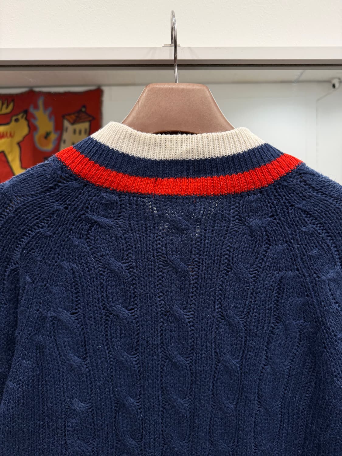 80s Lacoste 라코스테 크리켓 테니스 케이블 스웨터 상품이미지5