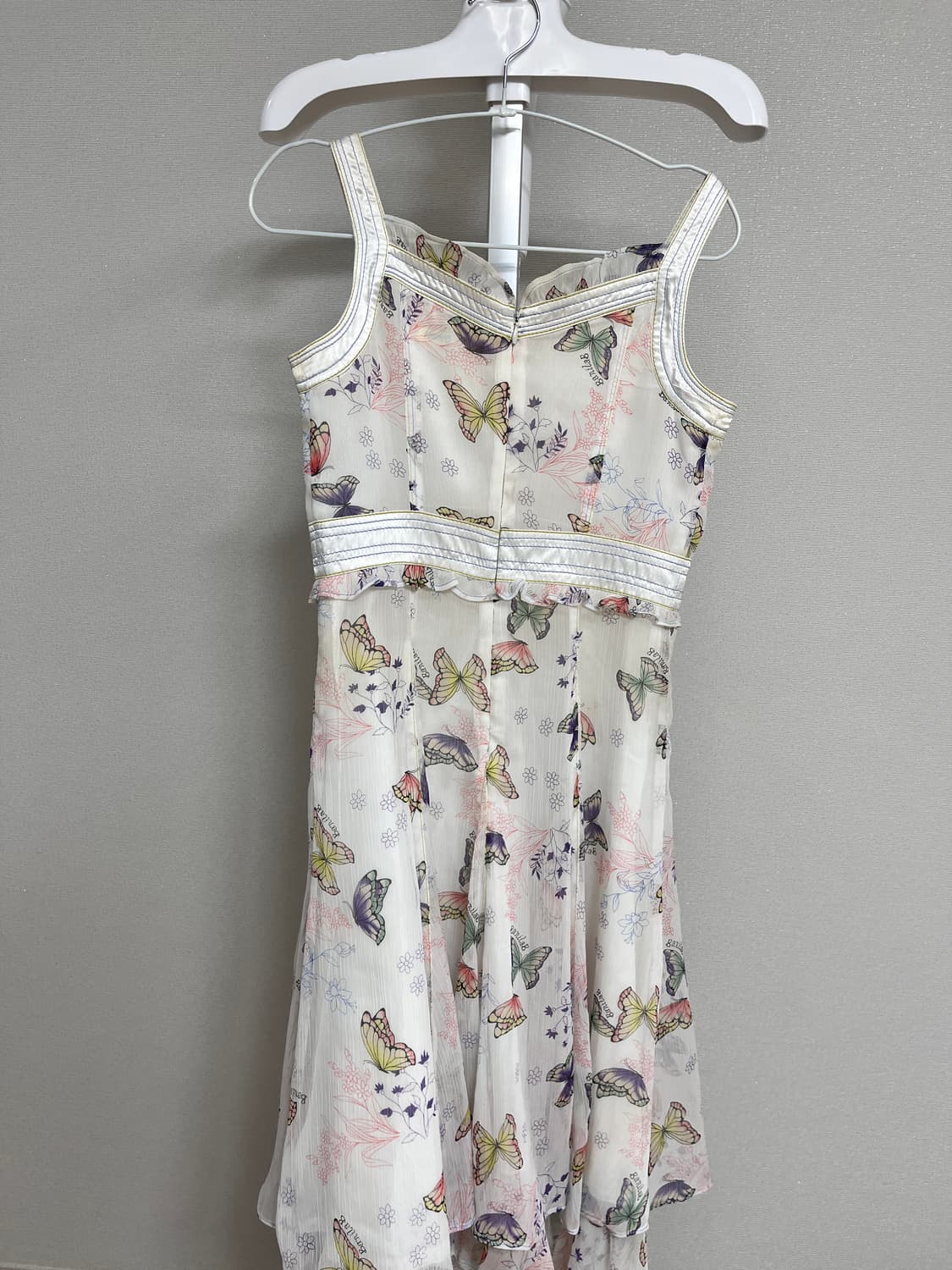 나비 레이스 화이트 쉬폰 원피스 민소매 페어리계 상품이미지3