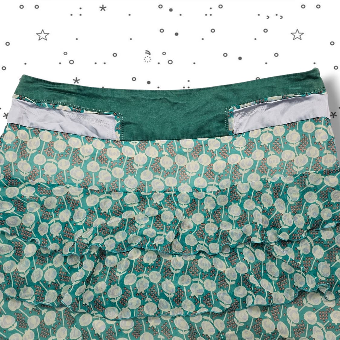 38 MCGINN 매긴 그린 캉캉 쉬폰 스커트 상품이미지3