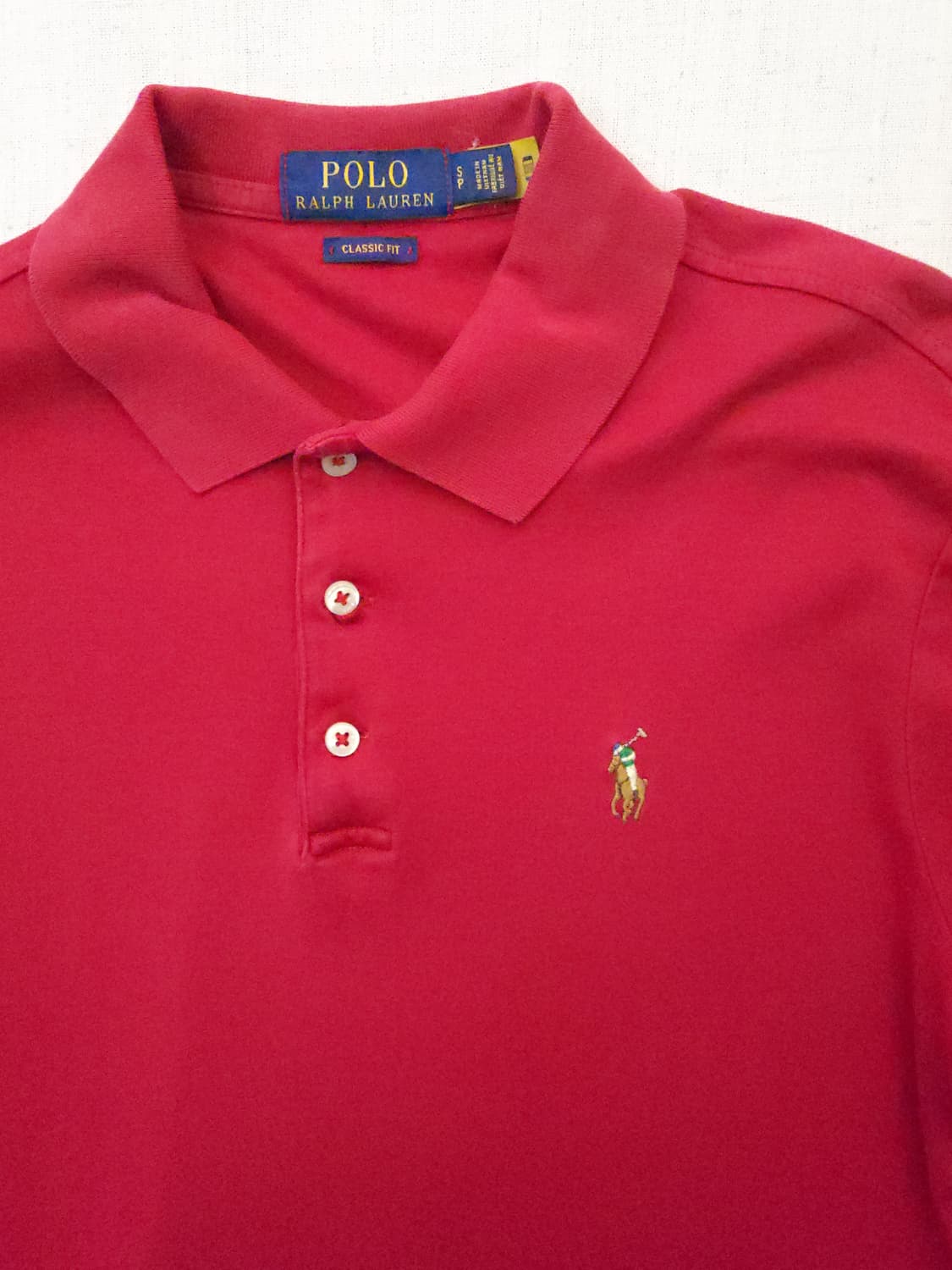 폴로 랄프로렌 레드 반팔 카라티 m 상품이미지2