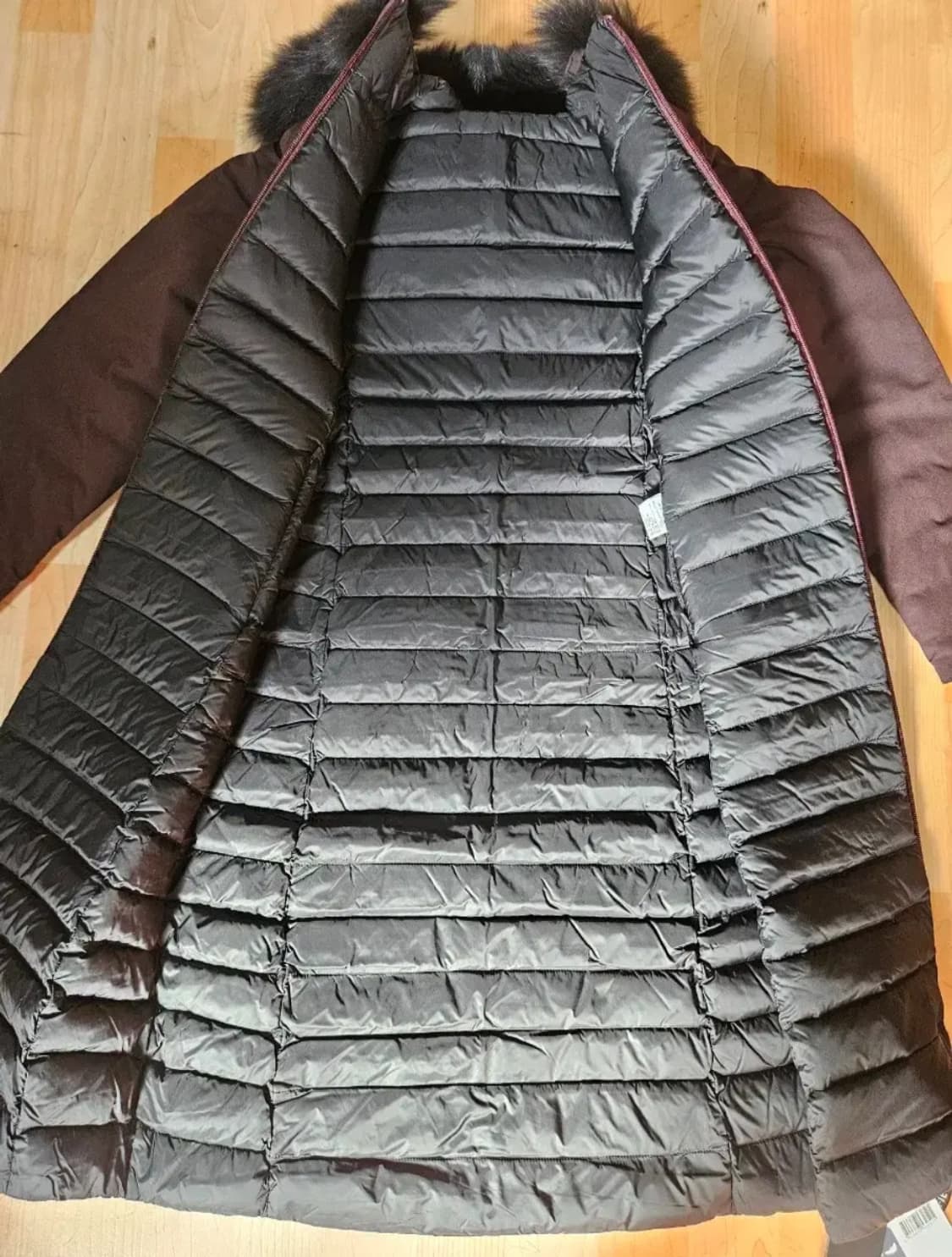 (새제품)K2패딩 여성 구스다운 리버시블 양면 롱다운(초코와인색 90) 상품이미지2