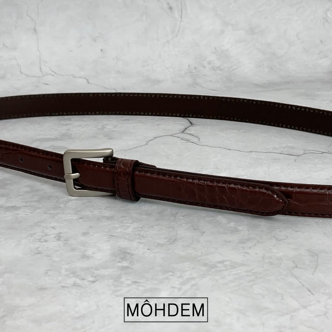 [Unisex] 크로커다일 이태리가죽 벨트 브라운 상품이미지9