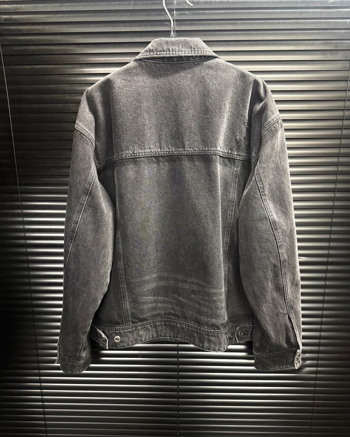 인사일런스 콘트라스트 흑청 데님 트러커 워크 자켓 오버핏 블랙 M 95 상품이미지6