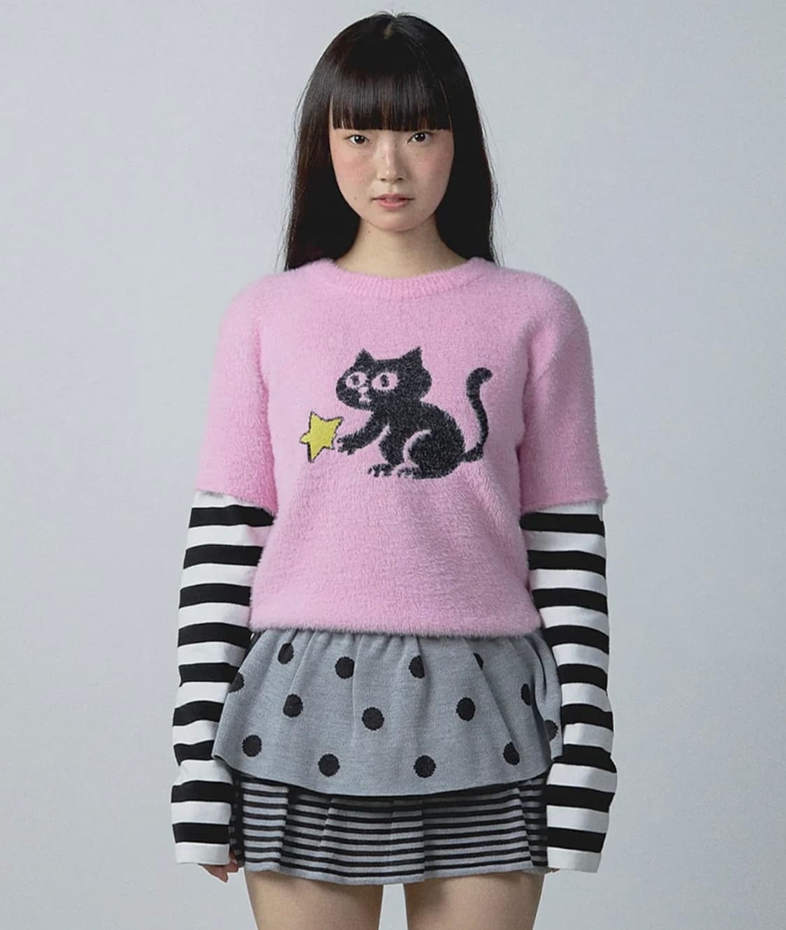 YOUHEETIC LAYERED KNIT PINK 상품이미지1