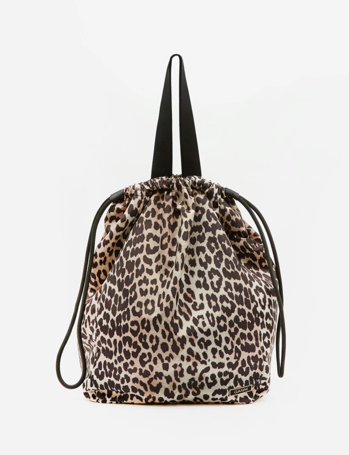 Ganni 가니 테크 패브릭 레오파드 토트 가방 상품이미지1