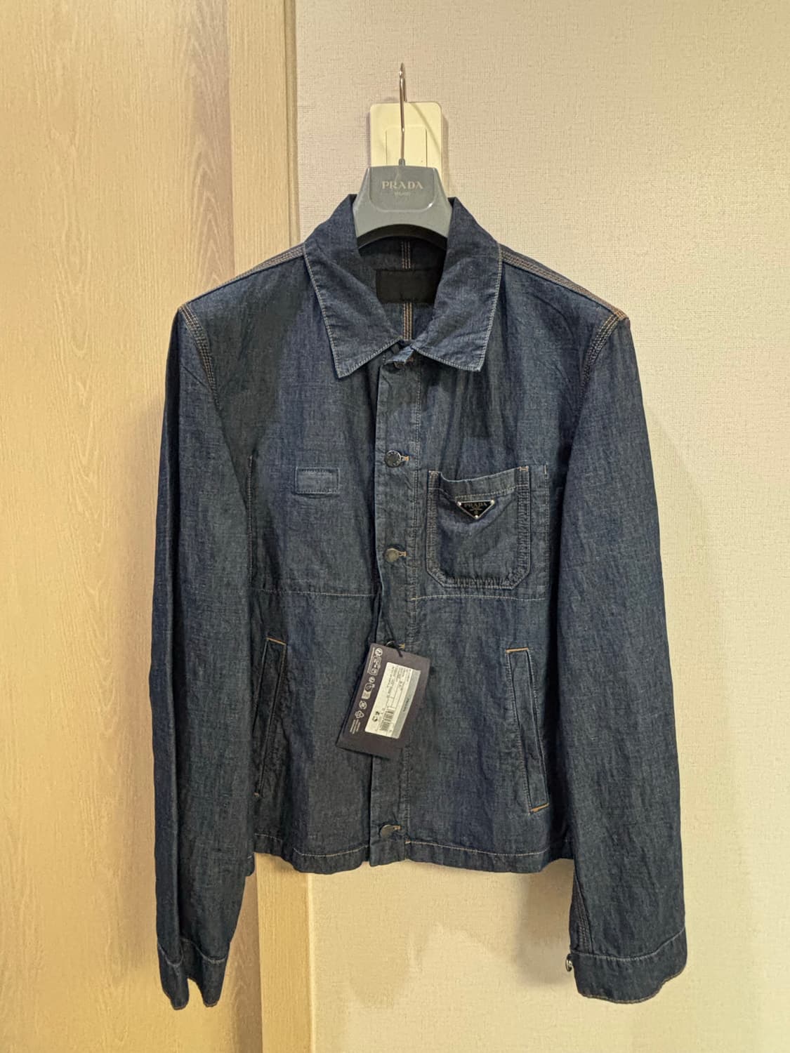 프라다 샴브레이 자켓 (XL) 상품이미지1
