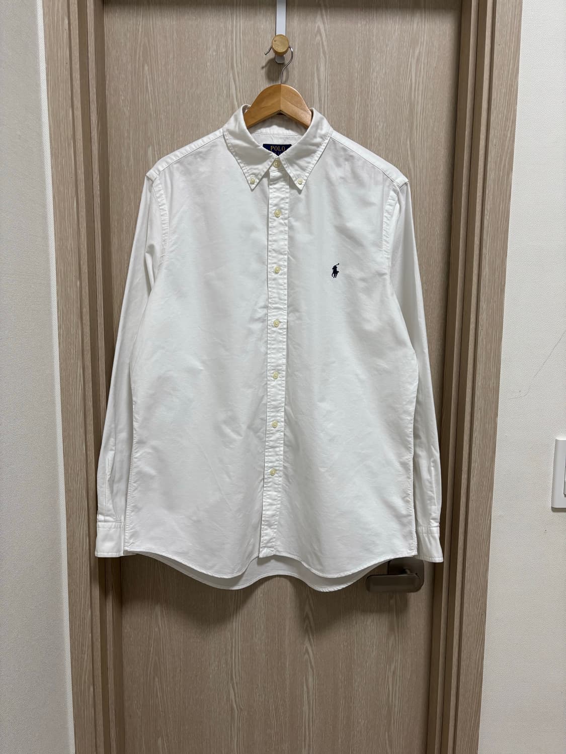 폴로 클래식핏 가먼트다이 옥스포드셔츠L/화이트 상품이미지2