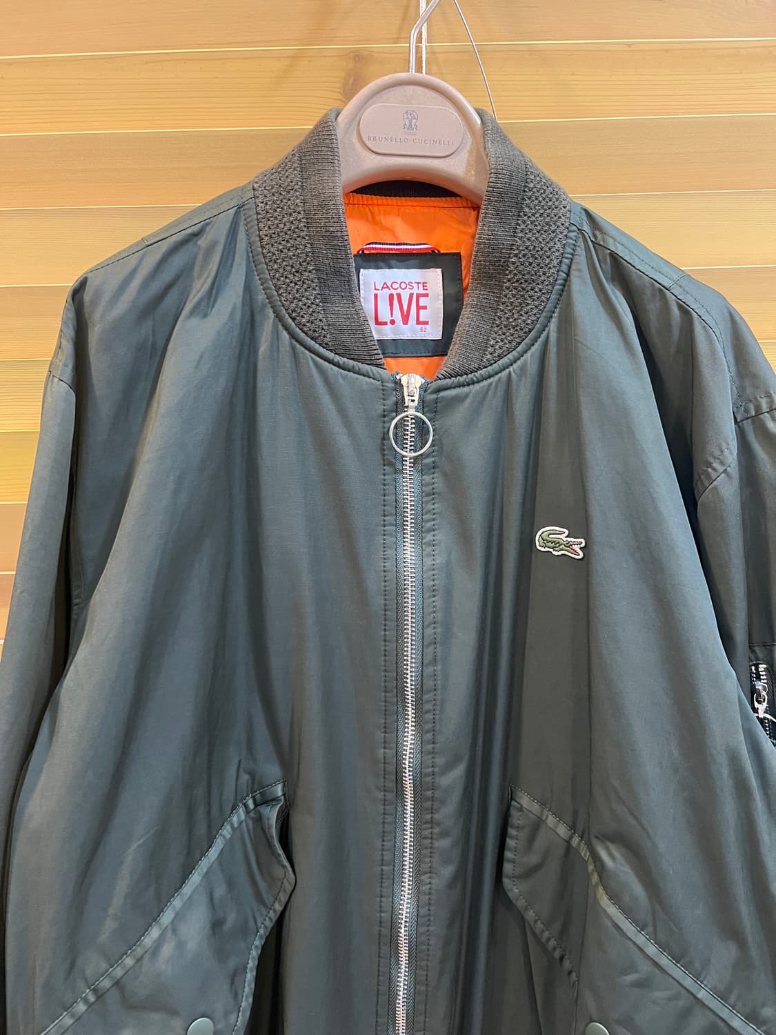 라코스테 남성 카키 바람막이점퍼 블루종 항공점퍼 상품이미지1