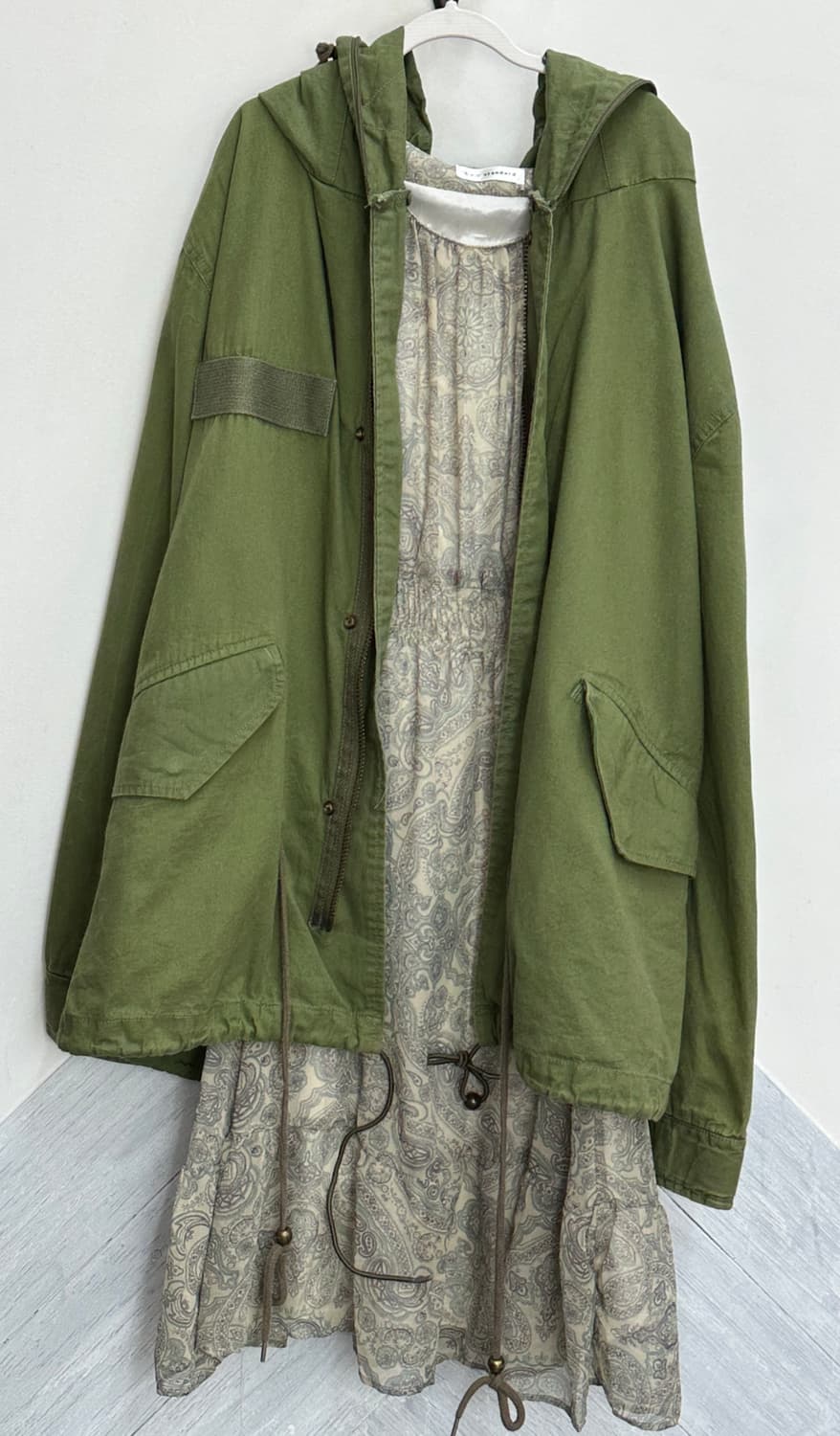 🍀하구미의 페이즐 야상 히피 코디세트🍀 그런지 레이어드 원피스 아우터 상품이미지2