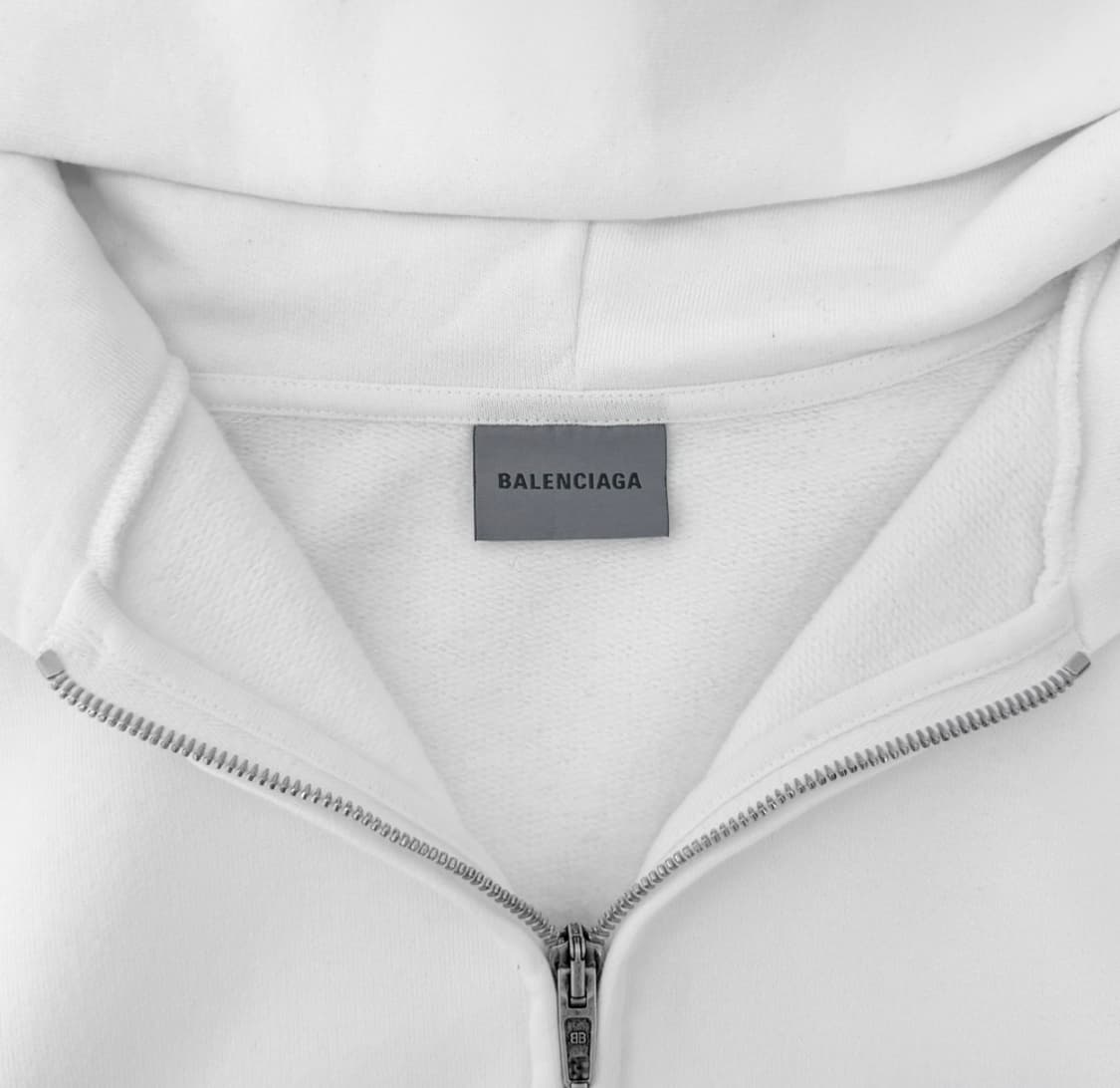 [L] 발렌시아가 남성 26ss 웻 브러시 아이콘 후드 집업 자켓 화이트 상품이미지7