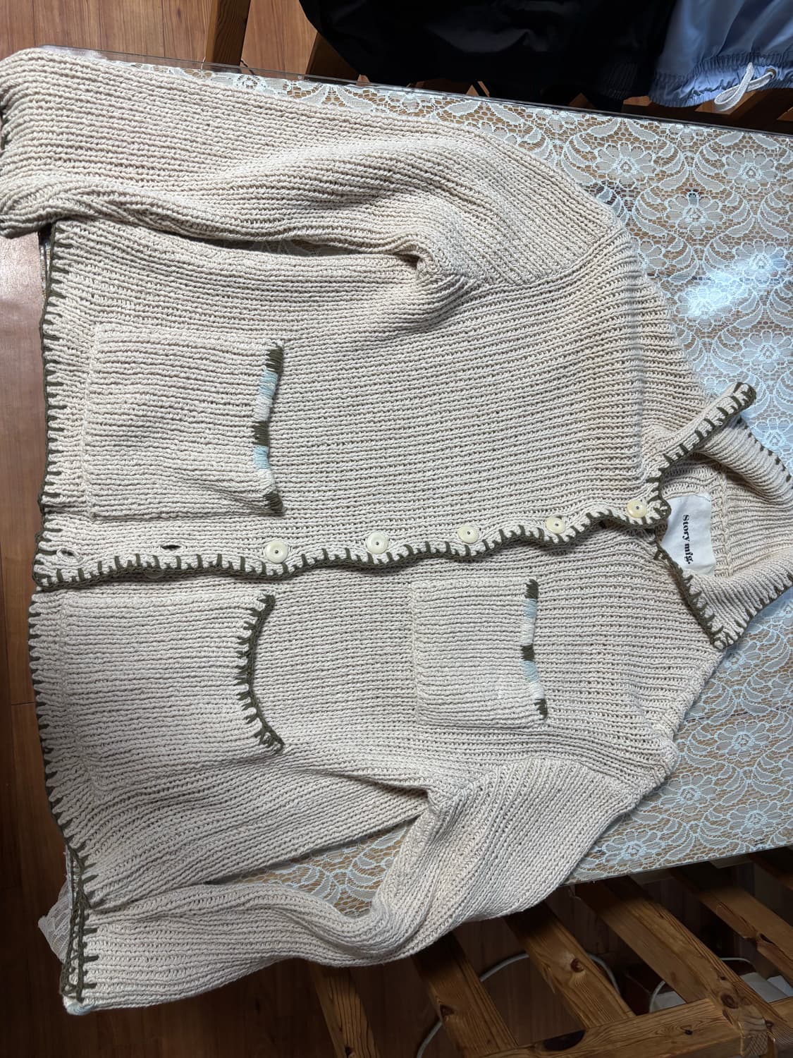 Story mfg. GRANDAD 스티치 디테일 가디건 상품이미지7