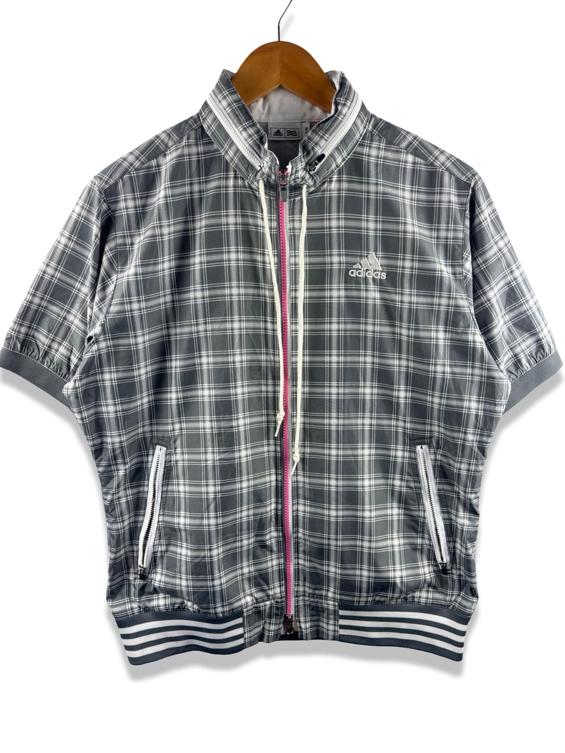 아디다스 그레이 핑크 반팔 집업3106 상품이미지1