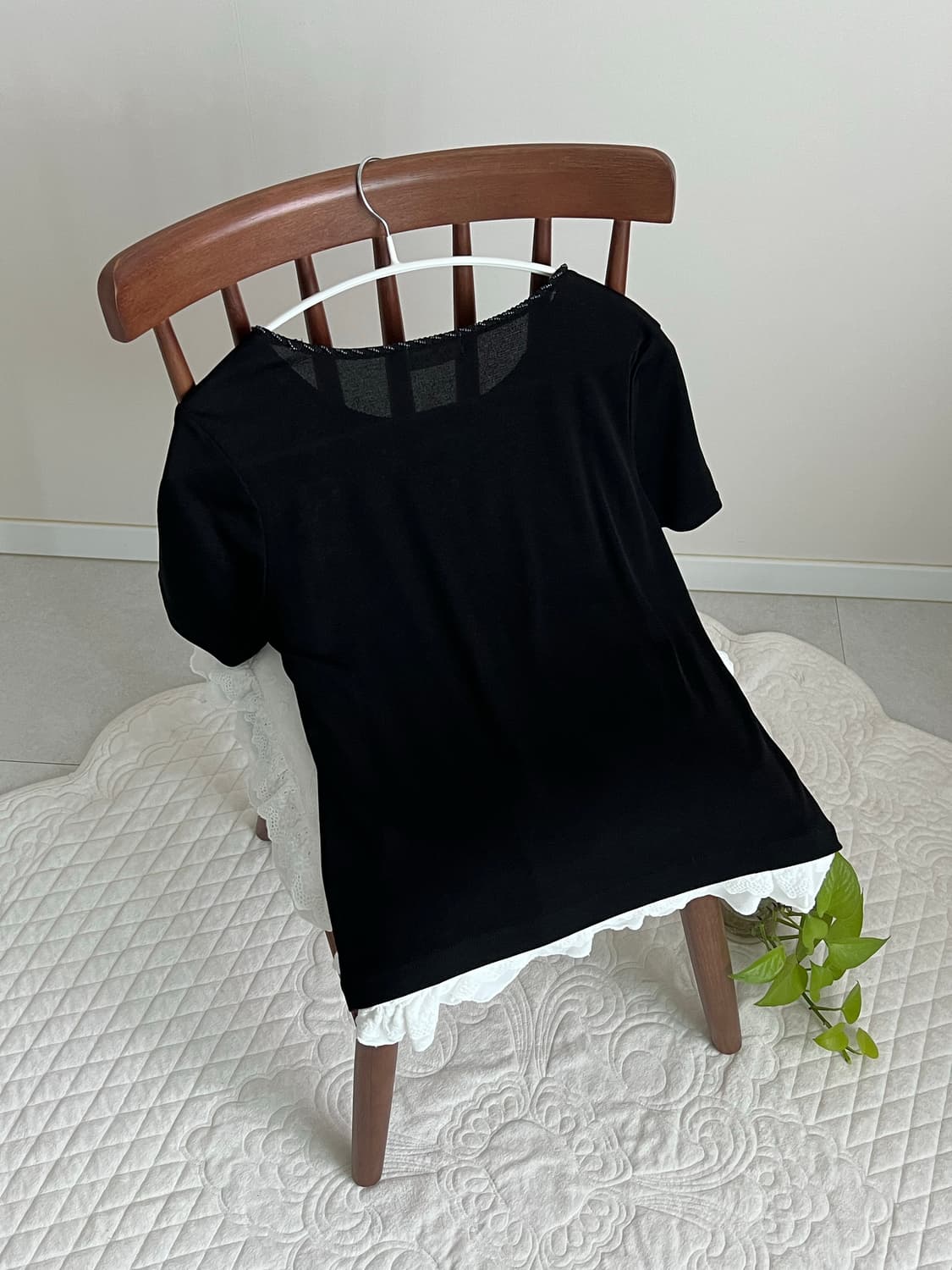 큐레쥬 블랙 앙상블 반팔 니트 가디건 꾸레쥬 상품이미지5