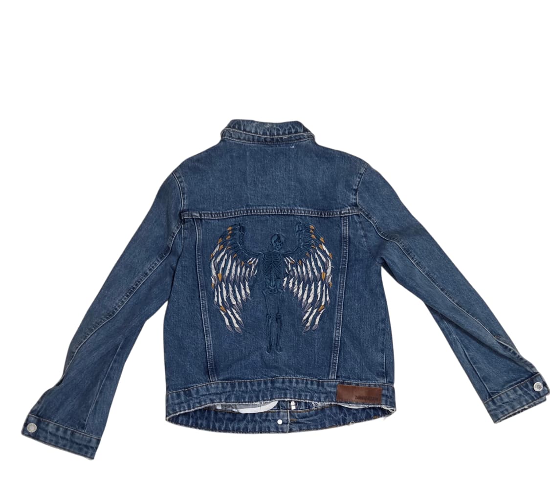 쟈딕앤볼테르 엔젤 윙 스켈레톤 자수 데님 자켓 상품이미지2