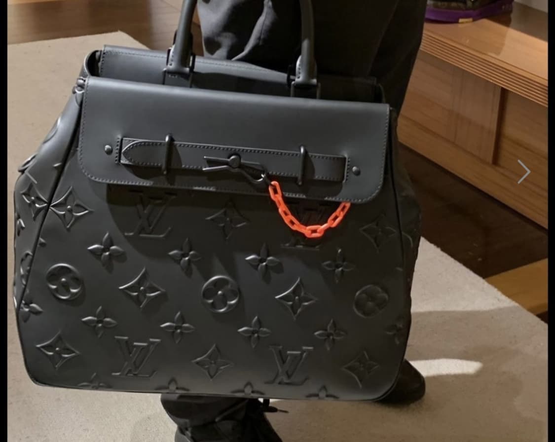 루이비통 버질아블로 엠보싱 입체 키폴 토트백 주황체인 (새상품) 상품이미지3