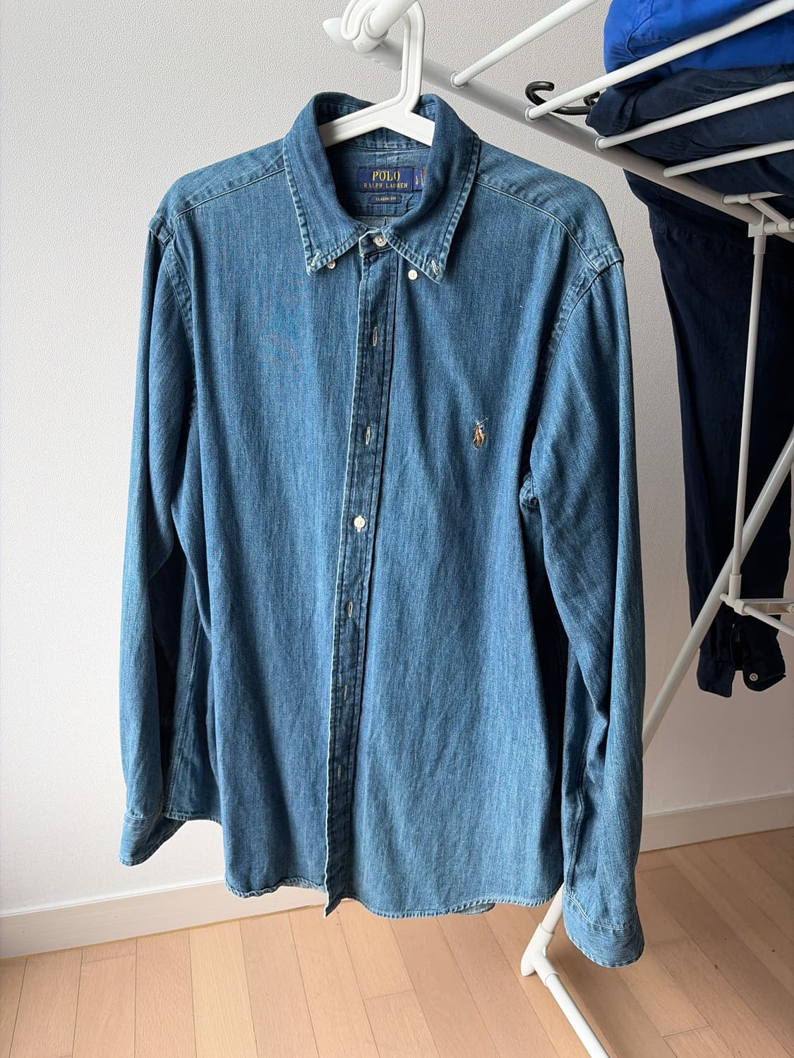 폴로 데님셔츠 클래식핏 라지 상품이미지1