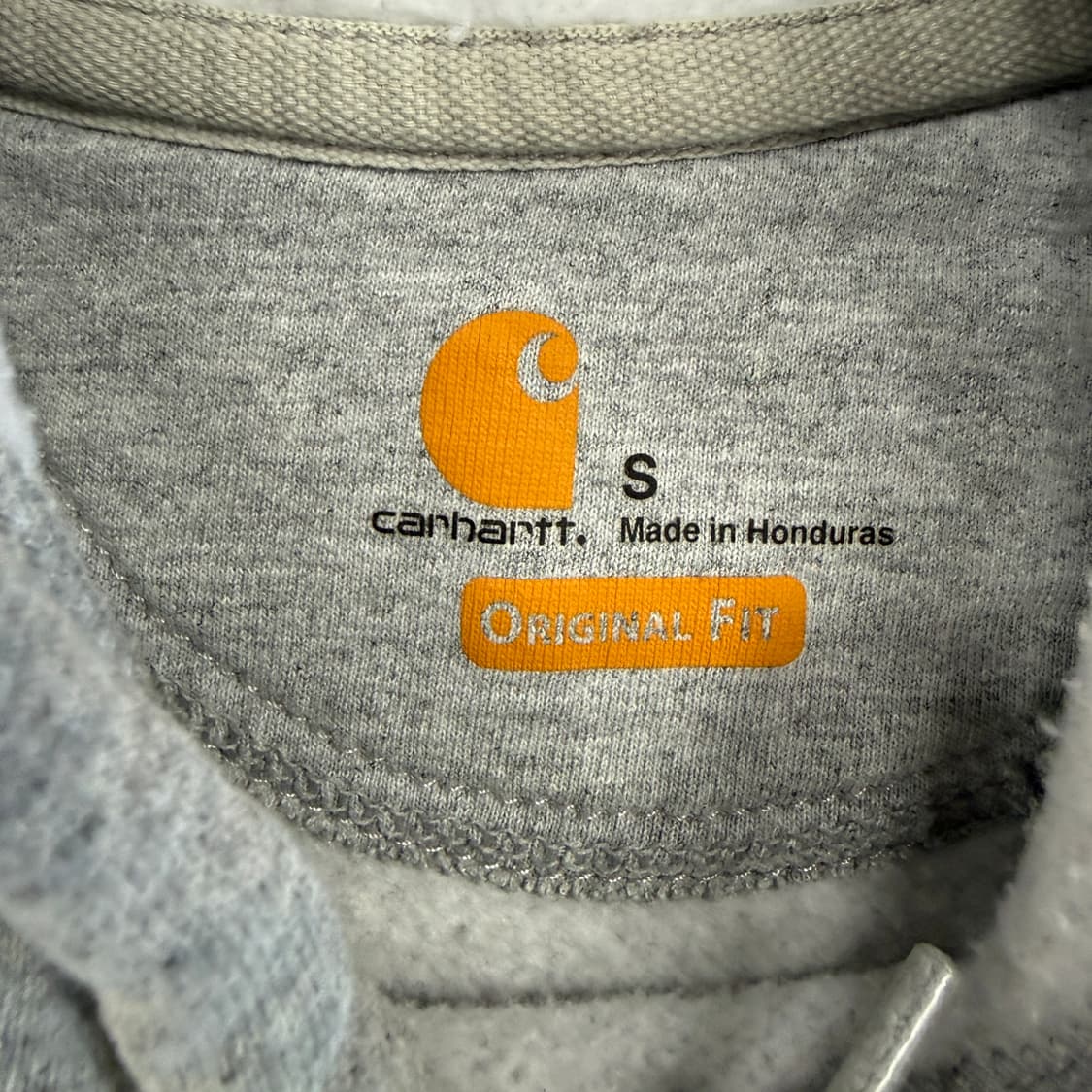 (S)칼하트 Carhartt 베이직로고 후드티셔츠(헤더그레이) 상품이미지2