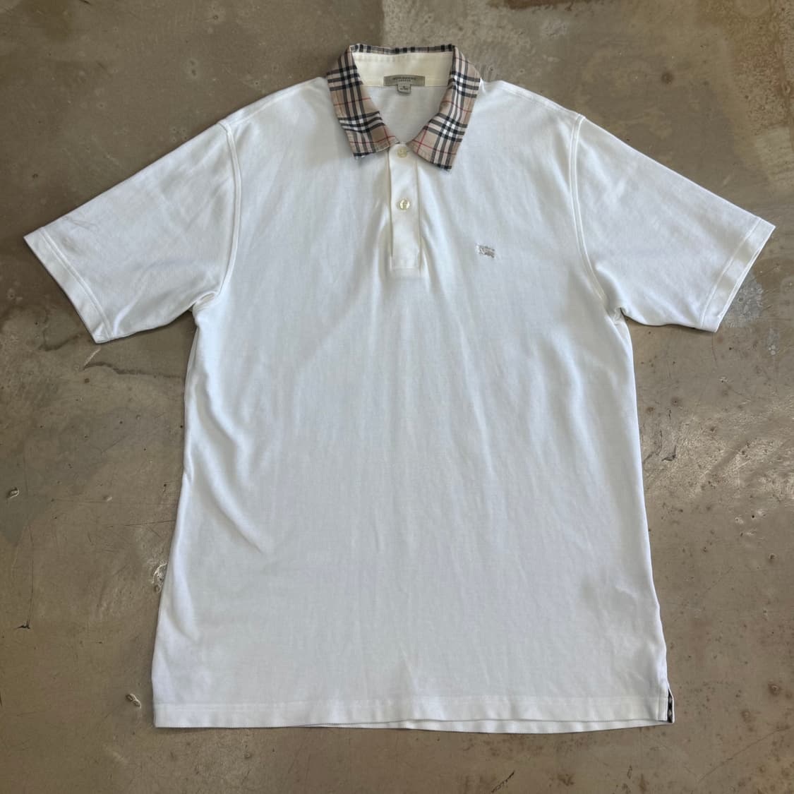 S 버버리 노바체크 카라 화이트 반팔 티셔츠 상품이미지2