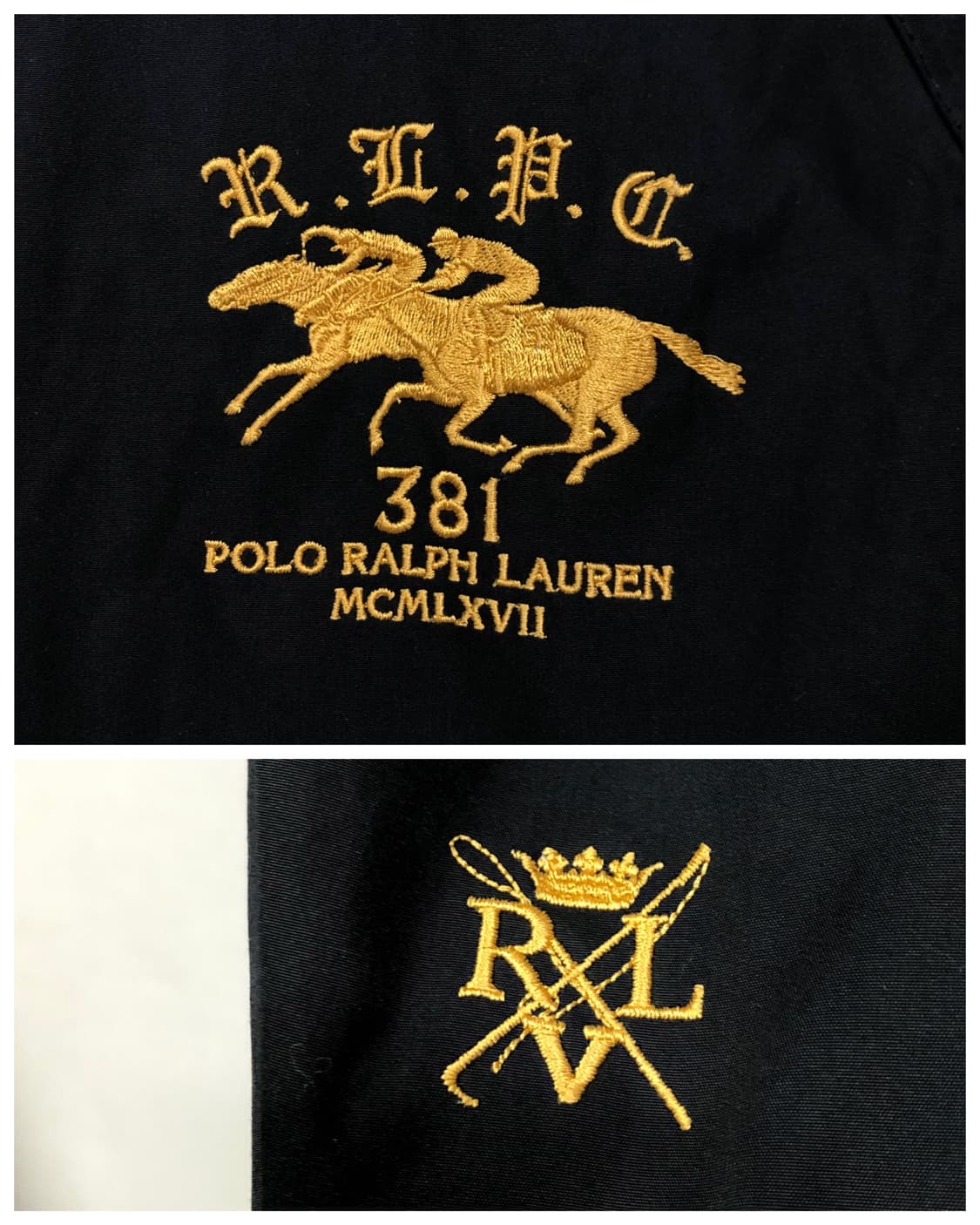 폴로 랄프로렌 골드자수 패디드 해링턴 바라쿠타 자켓 L _ 블랙 상품이미지8