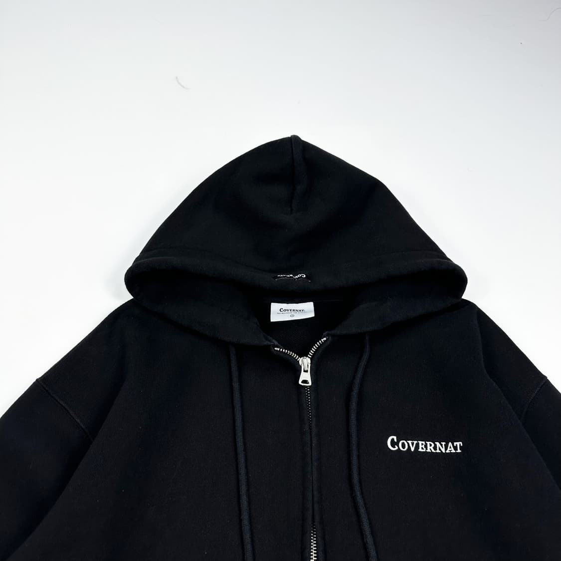 커버낫 투웨이 블랙 헤비 코튼 후드집업 (S) 상품이미지1