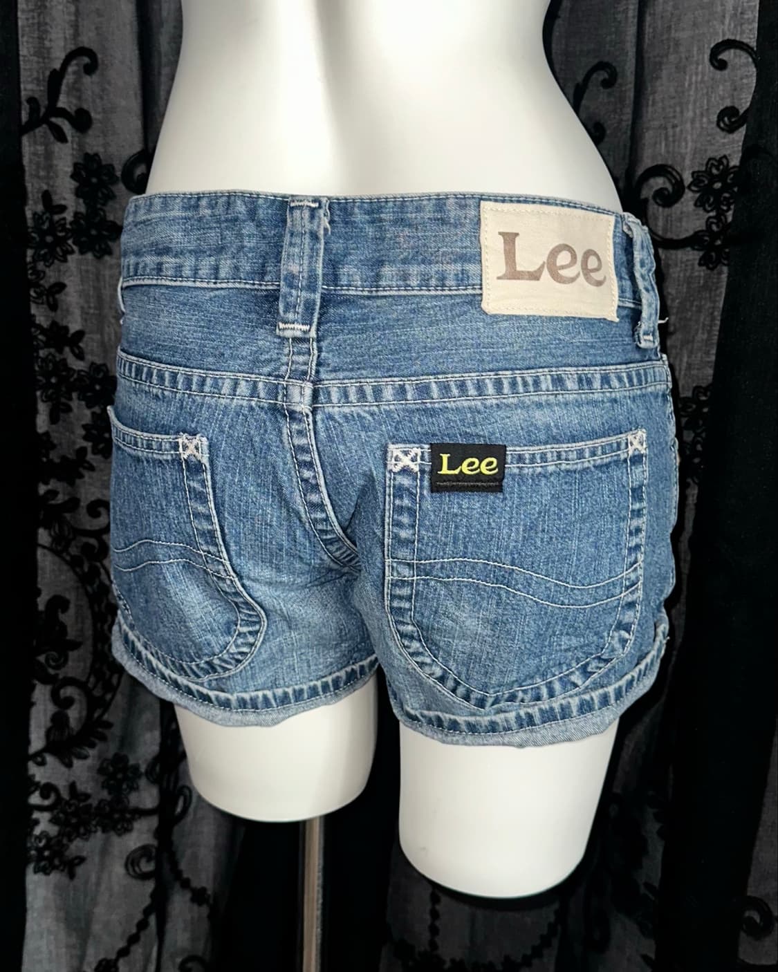 blue denim cuffed shorts 상품이미지2