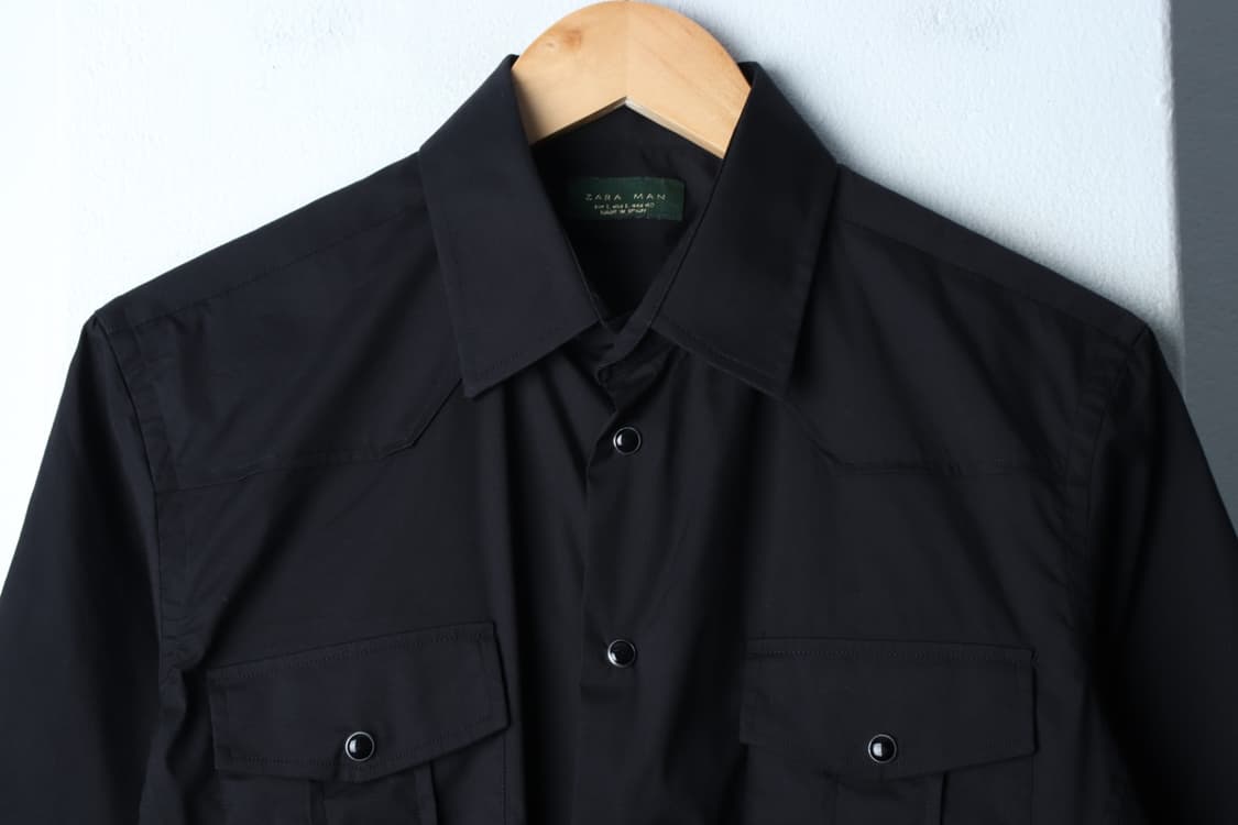 (L-XL) 자라 반팔 카라 티셔츠 셔츠 남방 포켓 폴리-H3H33947 상품이미지3