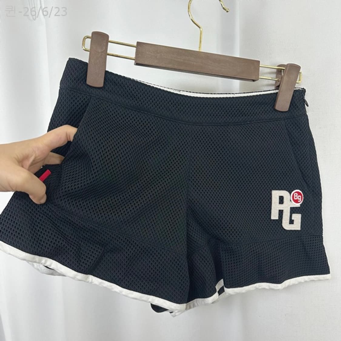 파리게이츠 여자 골프 짧은 반바지 검정 0(26인치정도) 상품이미지3