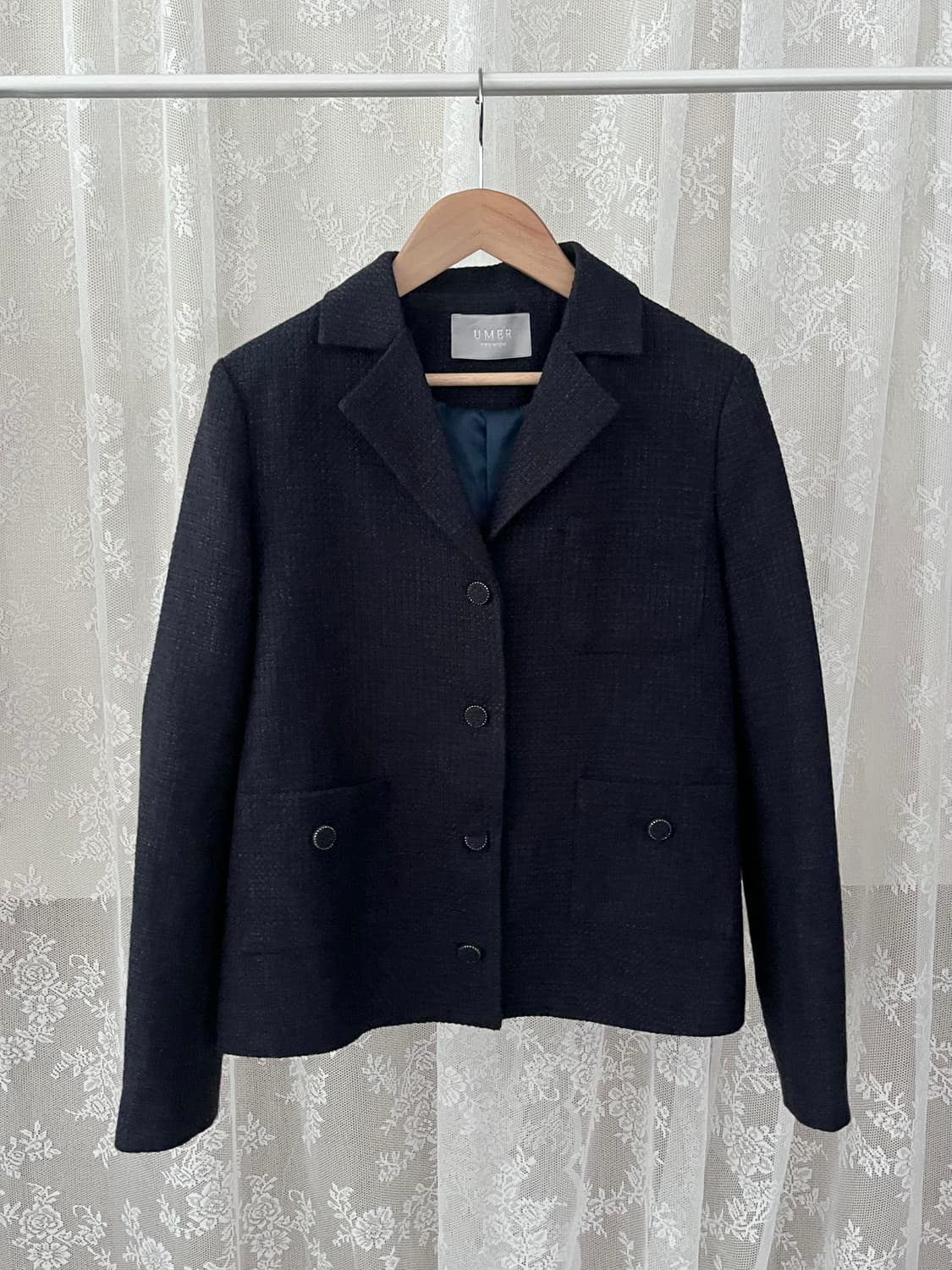 F) 유메르 프리미엄 트위드 자켓 네이비 상품이미지1