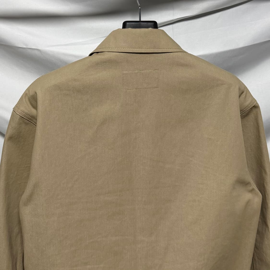 [S+급/L] 프라다 삼각로고 데님 블루종 베이지 자켓 상품이미지5