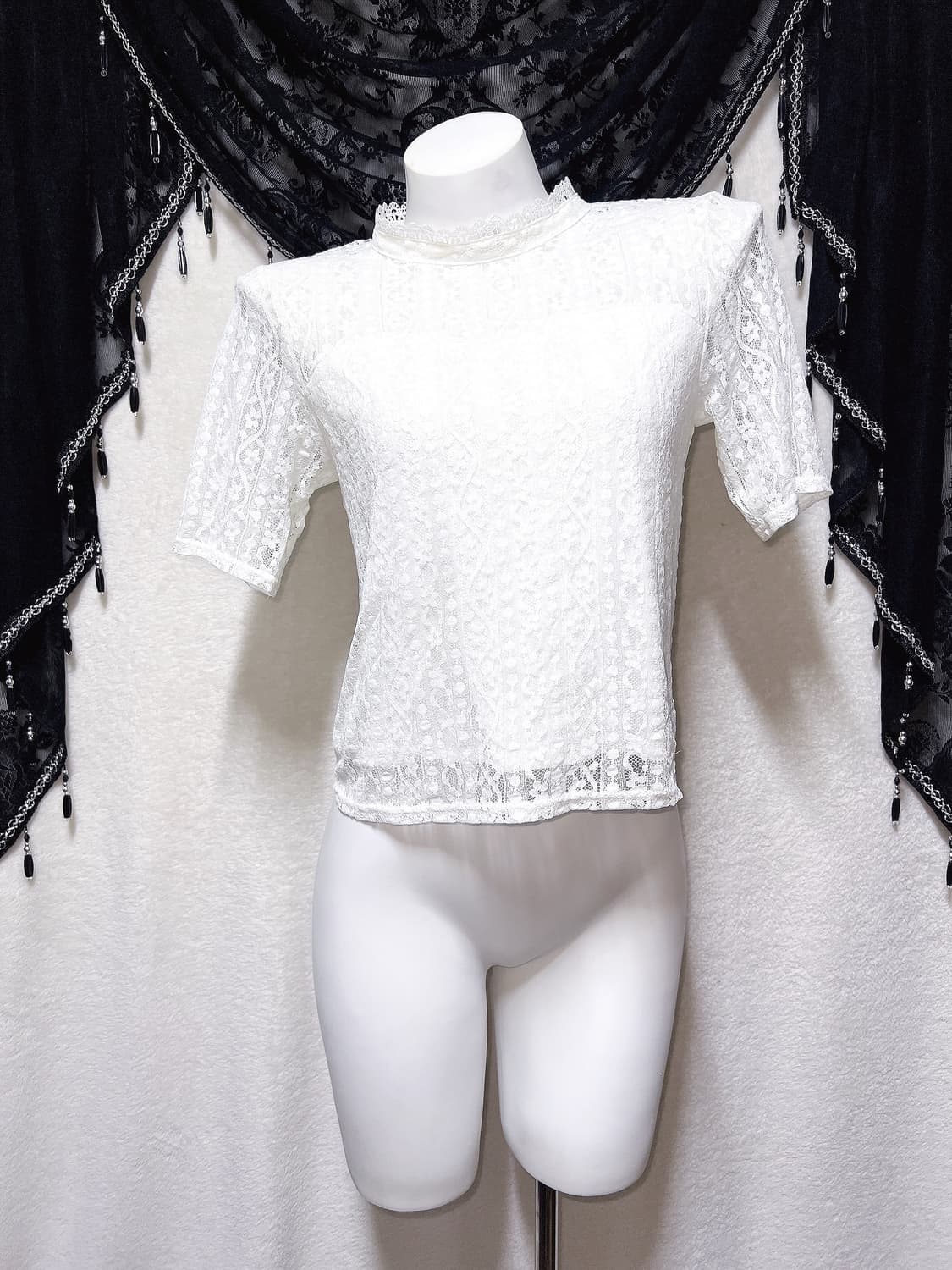 로맨틱고딕 엔젤릭 고스로리 화이트 레이스 로걀탑 히메갸루 양산형 핀터 상품이미지7