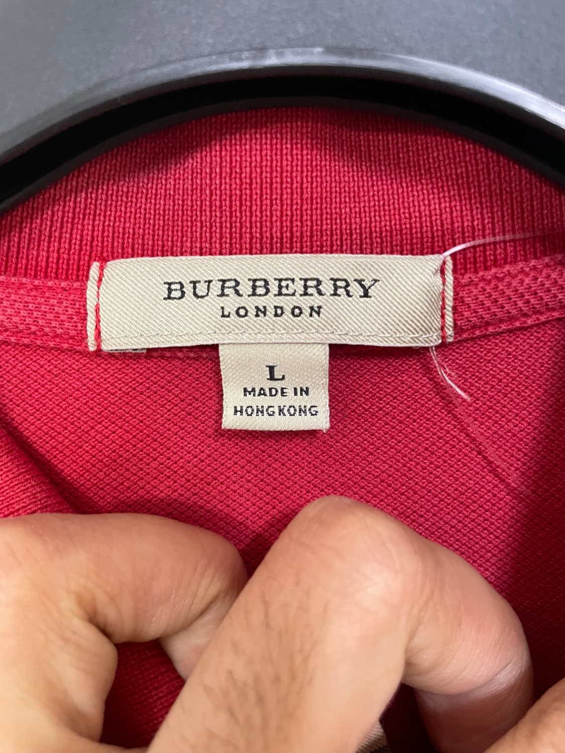 버버리 레드 반팔 폴로 티셔츠 상품이미지6