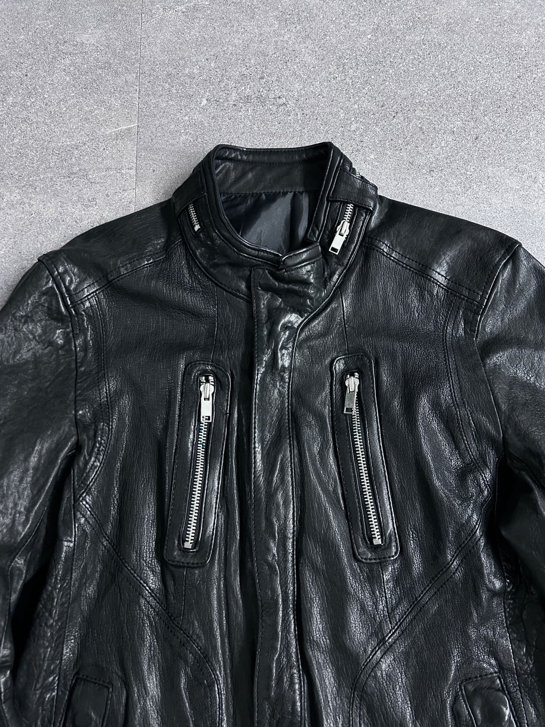 이탈리안 멀티 지퍼 램스킨 자켓 상품이미지5