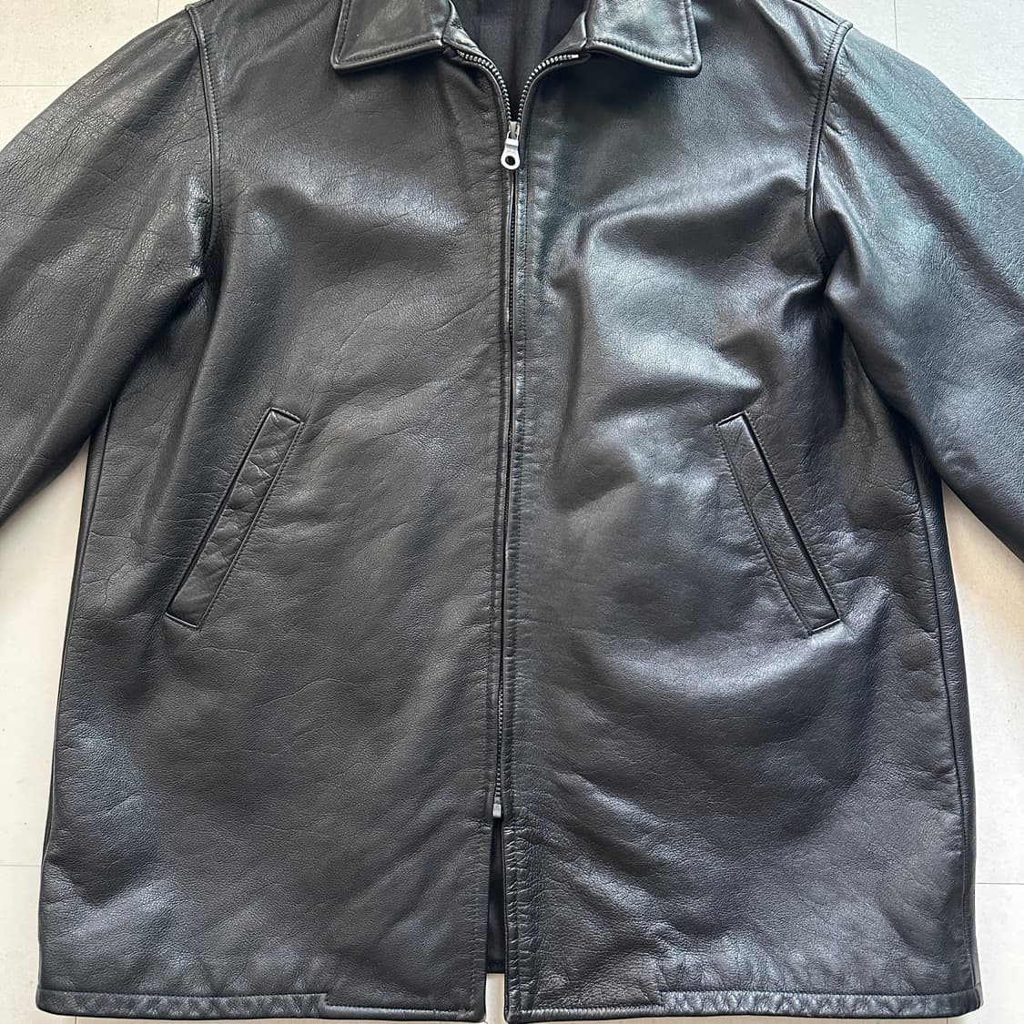 요지야마모토 A.A.R 소가죽 미니멀 레더코트 (M) 상품이미지2