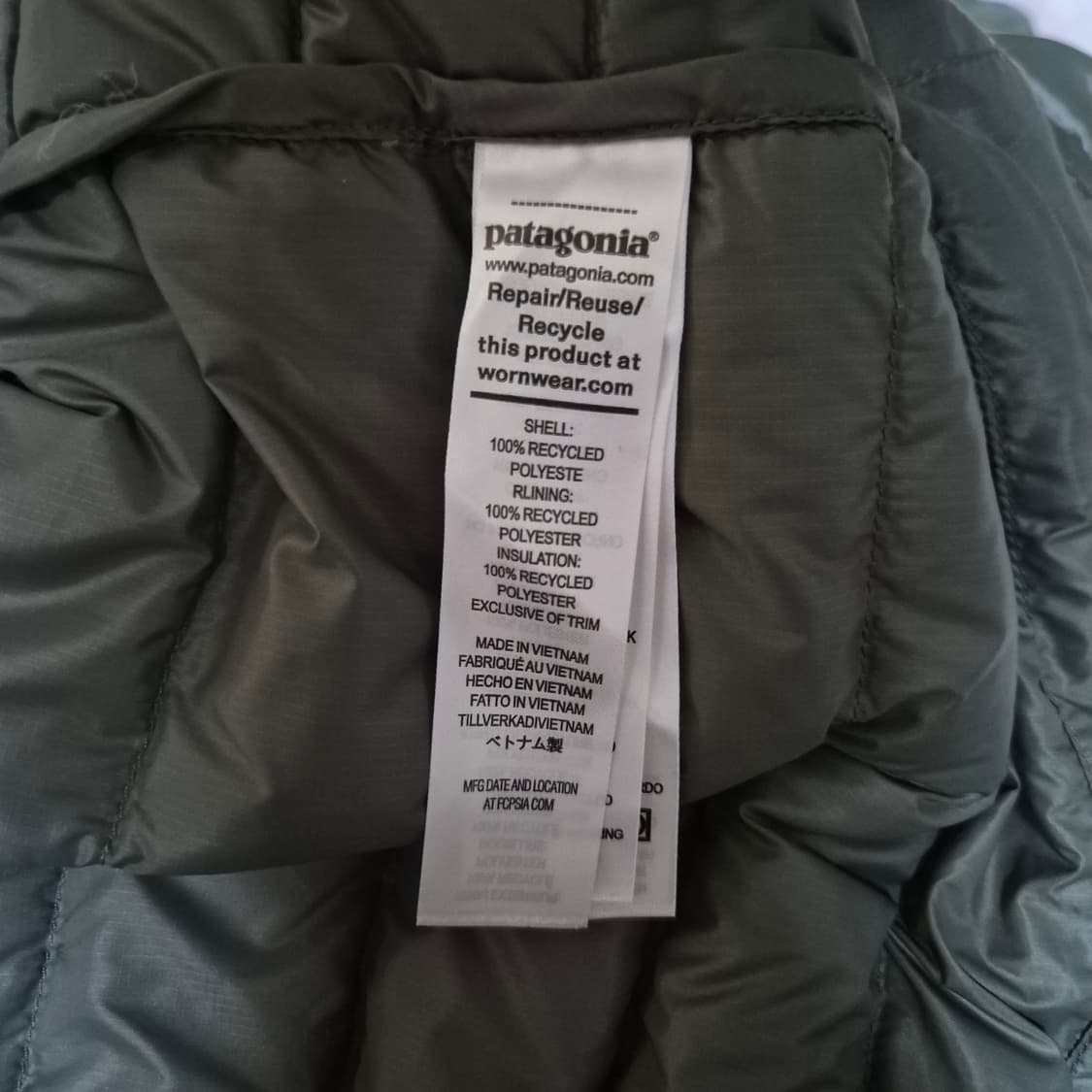 파타고니아 경량 패딩 L 카키 상품이미지6