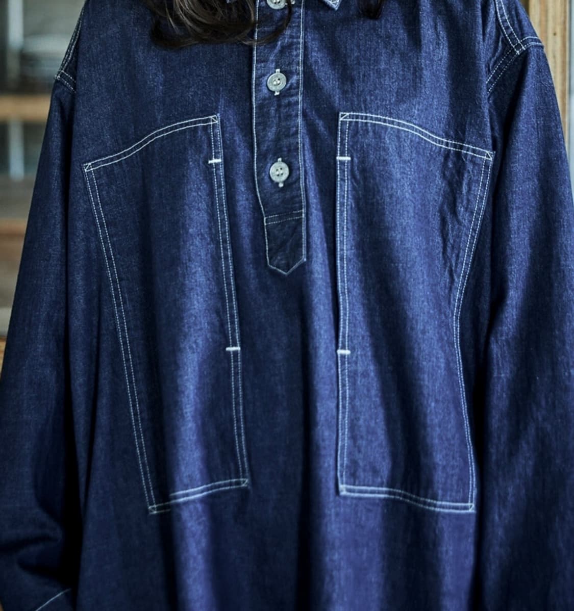 오어슬로우 japan 인디고 데님 원피스 (실착샷ㅇ) 상품이미지6