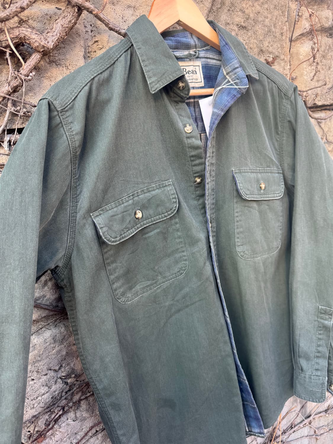 엘엘빈 빈티지 플란넬 체크 셔츠 안감 페이딩 워크 셔츠 상품이미지5