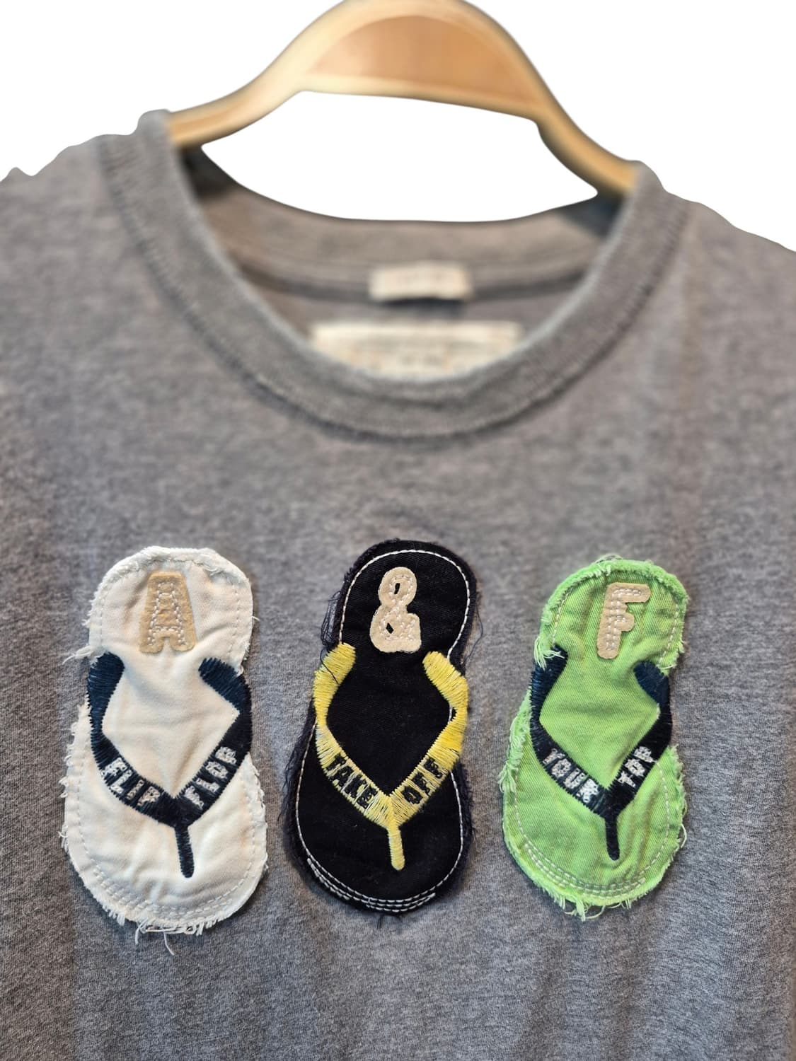 Abercrombie&Fitch 샌들 반팔 티셔츠 그레이 상품이미지4