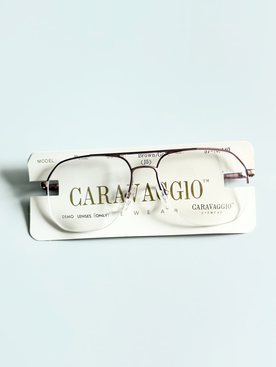 90s CARAVAGGIO 스퀘어 반무테 보잉 데드스탁 빈티지 안경 상품이미지1