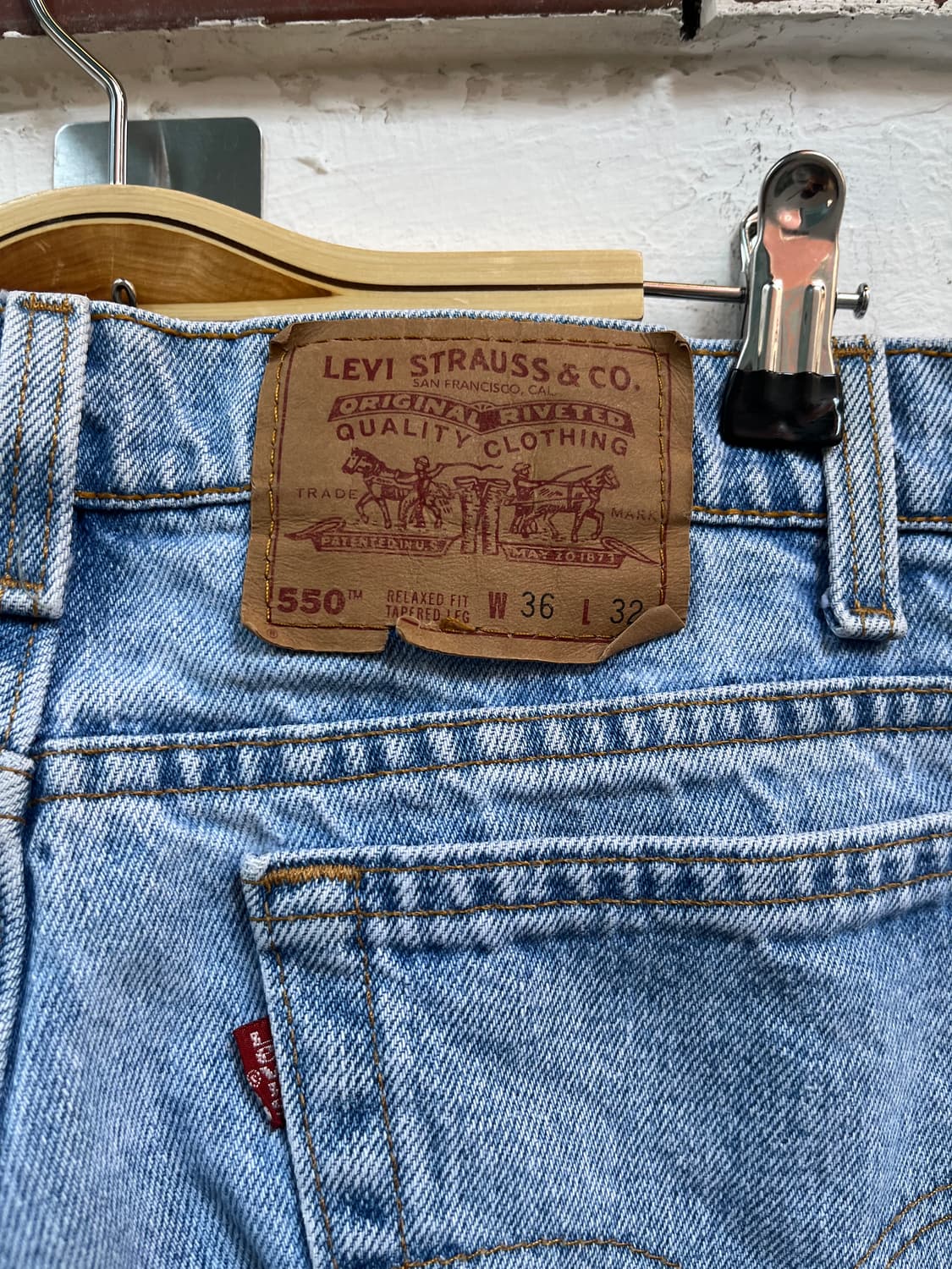 Levis 550 리바이스 릴랙스드 테이퍼드 데님 진 36x32 상품이미지9
