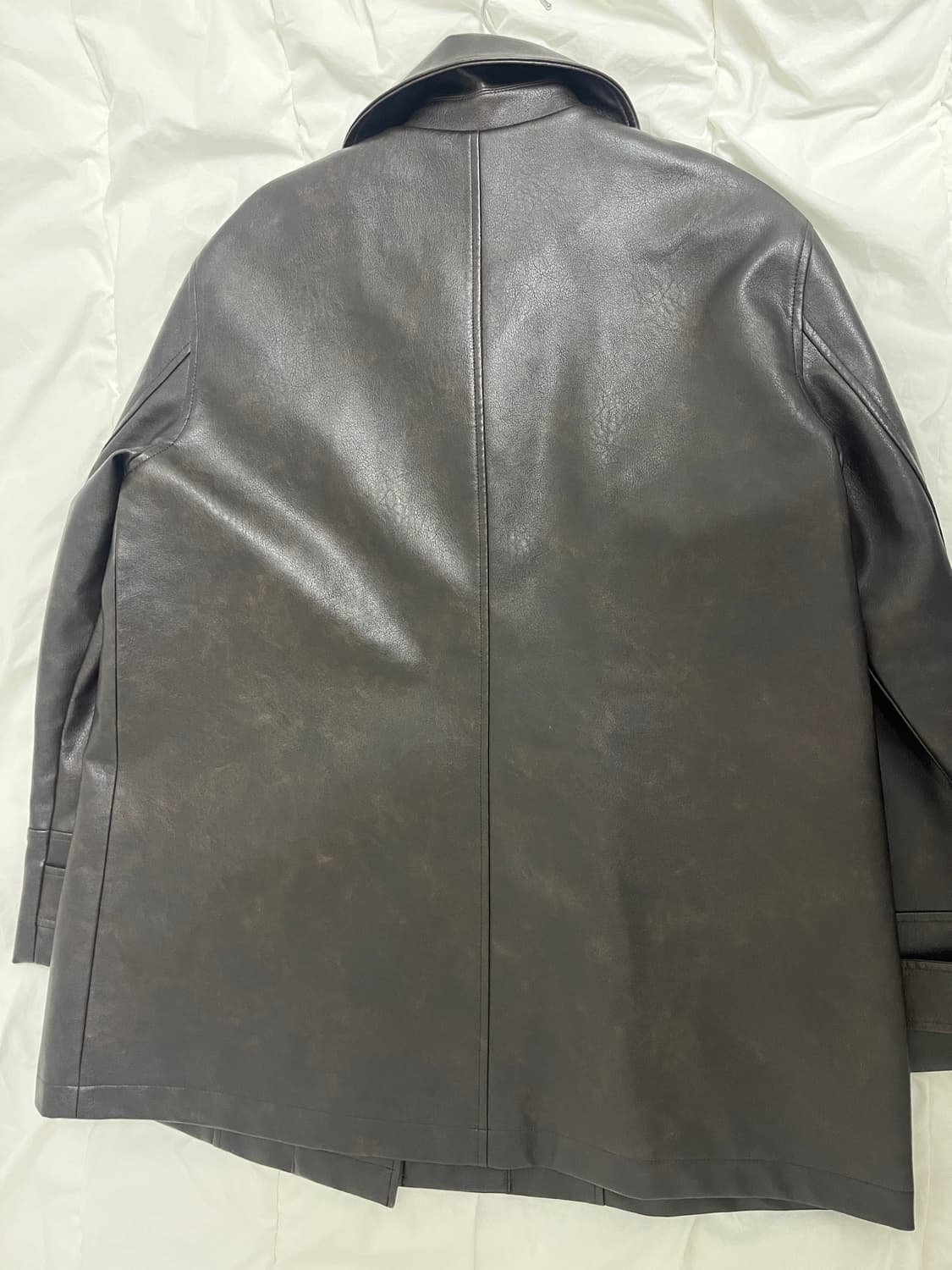 에센셜 바이 이큐엘 a-line leather jacket(다크브라운 S 상품이미지5